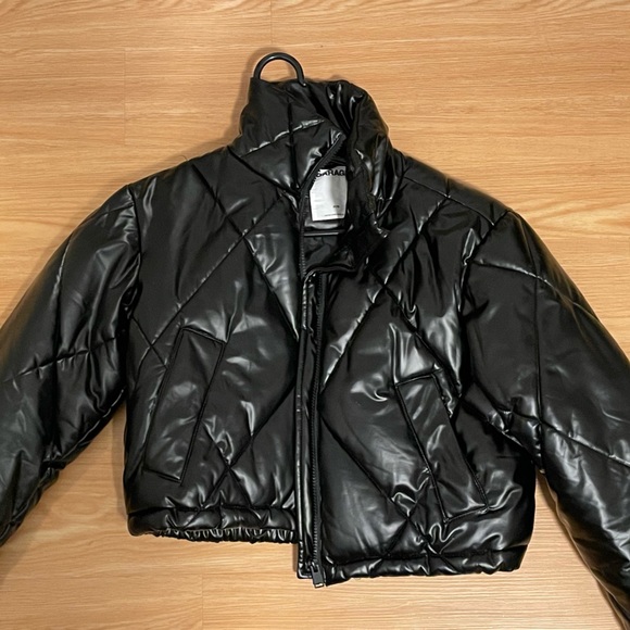 Garage Faux Leather Quilted Puffer Jacket - Picture 5 of 8
